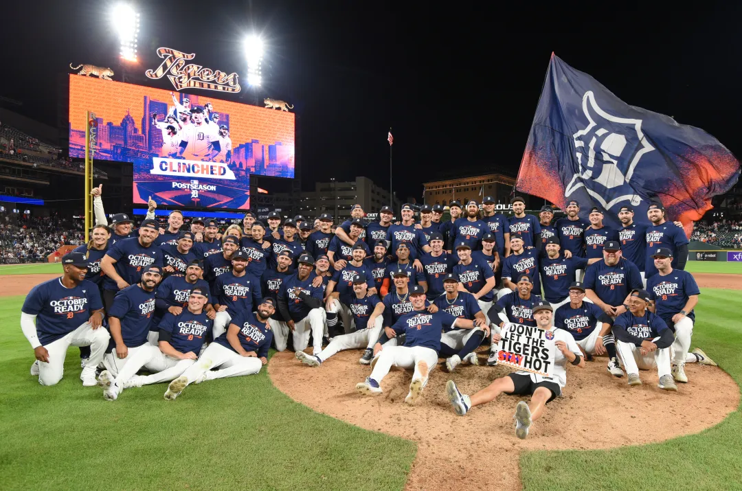 Detroit Tigers celebrate postseason clinch